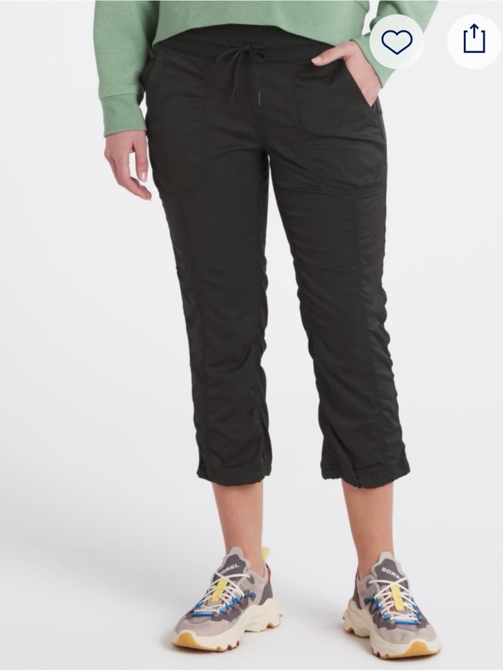 The North Face Cropped Drawstring Cargo Pants - Black
